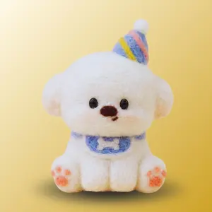 Birthday Bichon – Beginner-Friendly Wool Felting Kit with Needles, Foam Pad & Tutorial