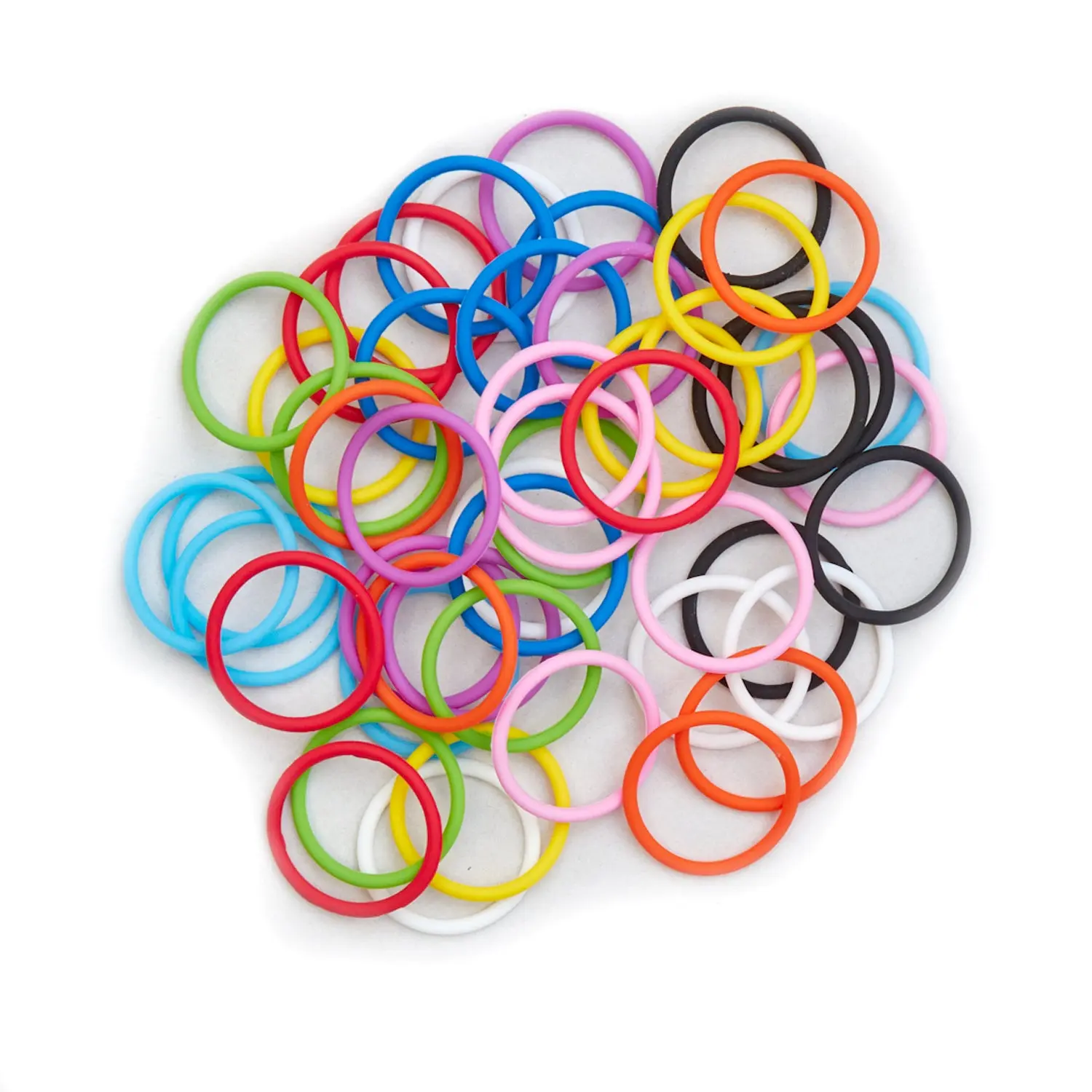 Band Joes Round Better Hair Tie Silicone Rubber Bands 2.25 x 0.125 inch  50 Pack 1.4" Diameter 4.5" Circumference