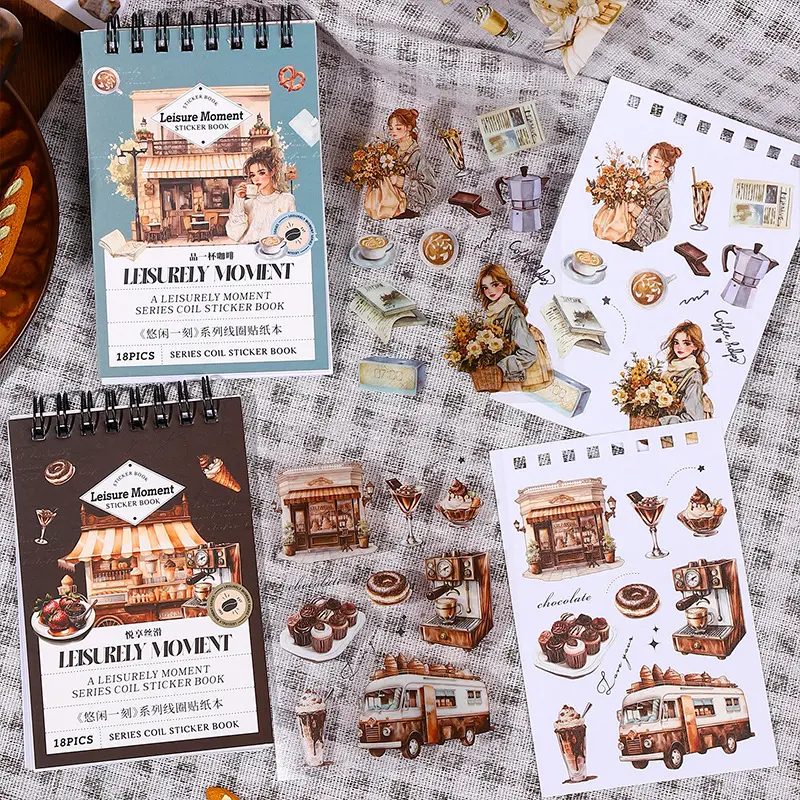 108-Sheet Relaxed Casual Food Theme Diary Stickers Set - PET Material, Craft Paper & Manual Collage Stickers for Handbook, Card DIY Office Stationery Supplies, Diary Sticker