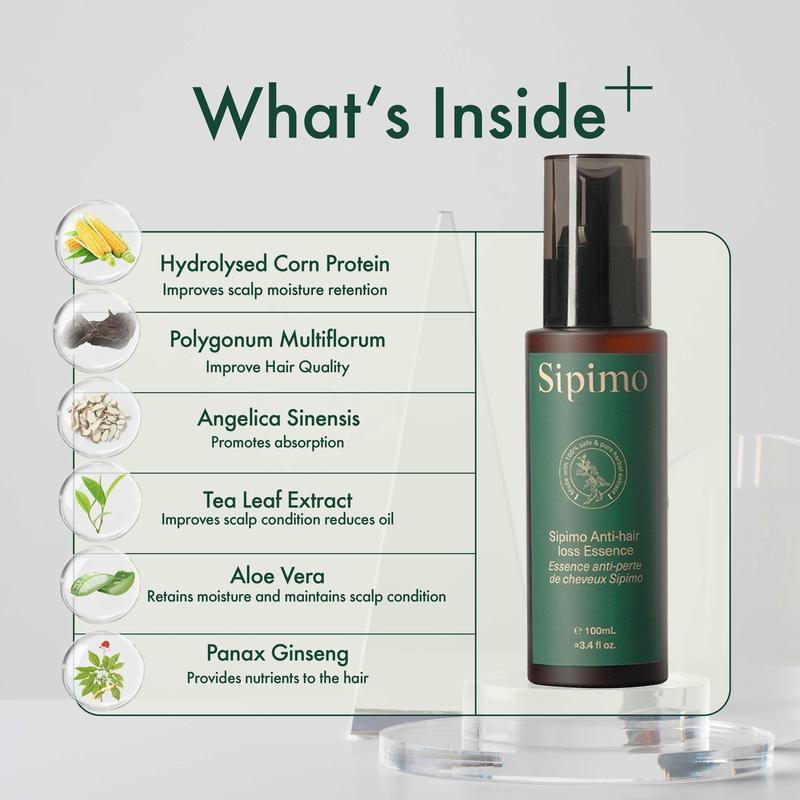 SIPIMO 【FDA】Hair Growth Essence Anti Hair Loss Liquid Promote Thick Fast Hair Growth Beauty Serum 100ml Flower Haircare Herbal Repair Spray Tonic, Ginseng & Polygonum Scalp Care Essence For Healthier, Thicker Fuller, Serum Haircare Spray tonic Comfort