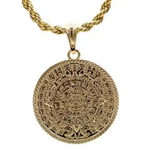Aztec Calendar Necklace (24K Gold Filled)