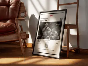 Charles Oliviera UFС POSTER UNFRAMED Includes Photos, Stats and More, Personalized Gift