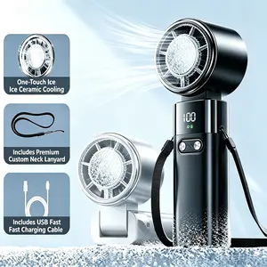 Portable Ice Cooling Fan, 4000mAh Long Lasting, Pocket Size Cool Feel Design, Ideal for Live Shows, Festivals & Theme Parks, Essential In-Car Gadget, Travel Must-Have, 2026 Summer Energy-Saving Ice Cold Cooling Device