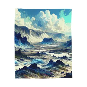 Frozen Ridges at Dusk- Plush Blanket