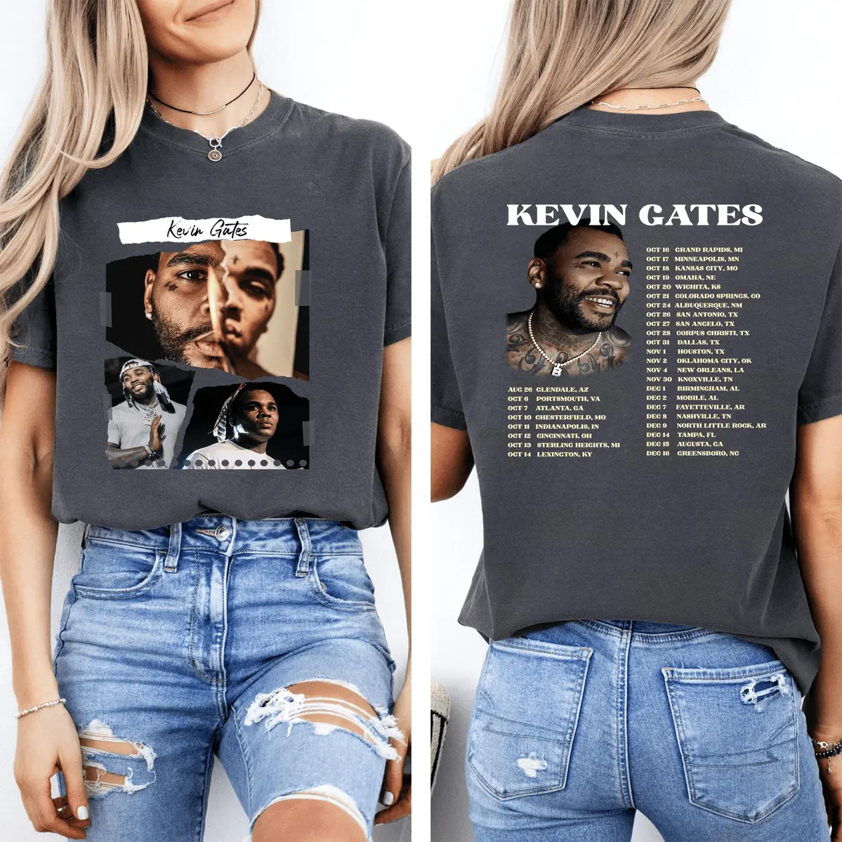 Kevin Gates 2023 Hoodie Only The Generals Tour T-Shirt Kevin Gates Merch American Rapper 2023 Music Conce_053 Relaxed Fit Cotton Tee For Men & Women
