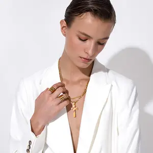 FaithHeart Softball Cross Pendant Chain Necklaces For Men Teen Boys