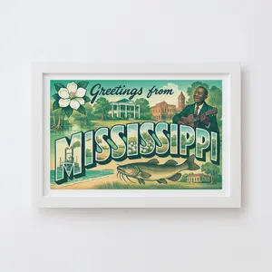 Mississippi Postcard Art Print