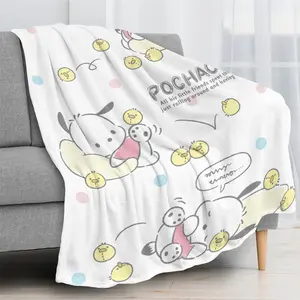 Sanrio POCHACCO Blanket 50*40 Inch Microfiber Soft Comfortable Fluffy Warm Suitable For Sofa, Chair, Bed, Bedding, Camping, Picnic, Lightweight Blanket