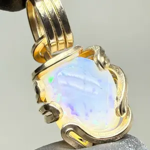 Ethiopian Opal Gold Filled PENDANT Unique Artisan Crafted Design 14/20 yellow gold-filled tarnish resistant