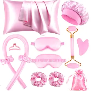 Heatless Curling Iron Lazy Curling Tool with Shower Cap and Eye Mask
