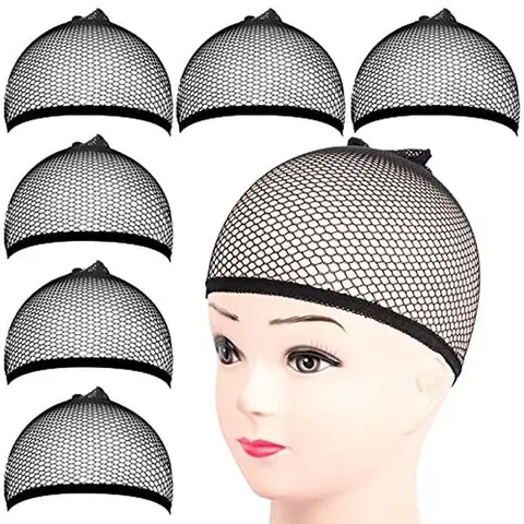 6PCS Wig Cap, 6PCS Black Mesh Wig Cap Net, Closed End Hair Mesh Net, Liner Weaving Caps for Women, Men, Kids, Wig Caps for Halloween, Cosplay