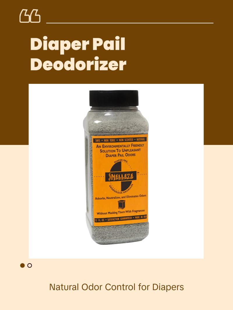 SMELLEZE Diaper Pail Deodorizer, Odor Eliminator for Diaper Pail, Baby Poop Deodorizer & Human Urine Odor Eliminator, Deodorizes Infant & Adult Diaper Pails - 2 lb. Granules