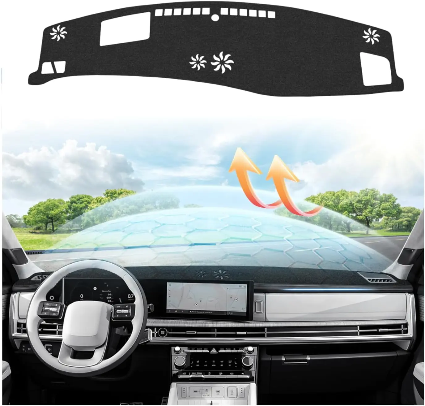 KUST Factory-Fit Dashboard Cover for Chevy Camaro 2010-2015 Models, Felt Fabric Non-Slip Sunshield with Pre-Cut Vents, Camaro Interior Accessories