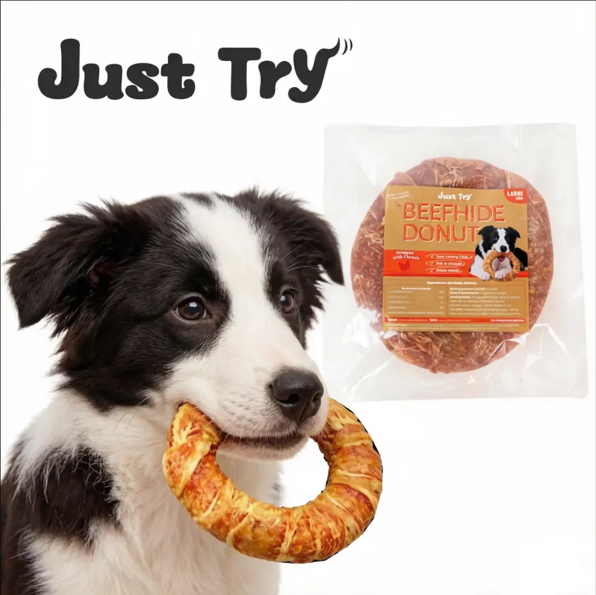 Just Try  Pack 10.6" Chicken Wrapped Rawhide Chew Sticks for Dogs - Long Lasting Dog Chews, Healthy Dog Bones Dental Treats for Medium Dogs