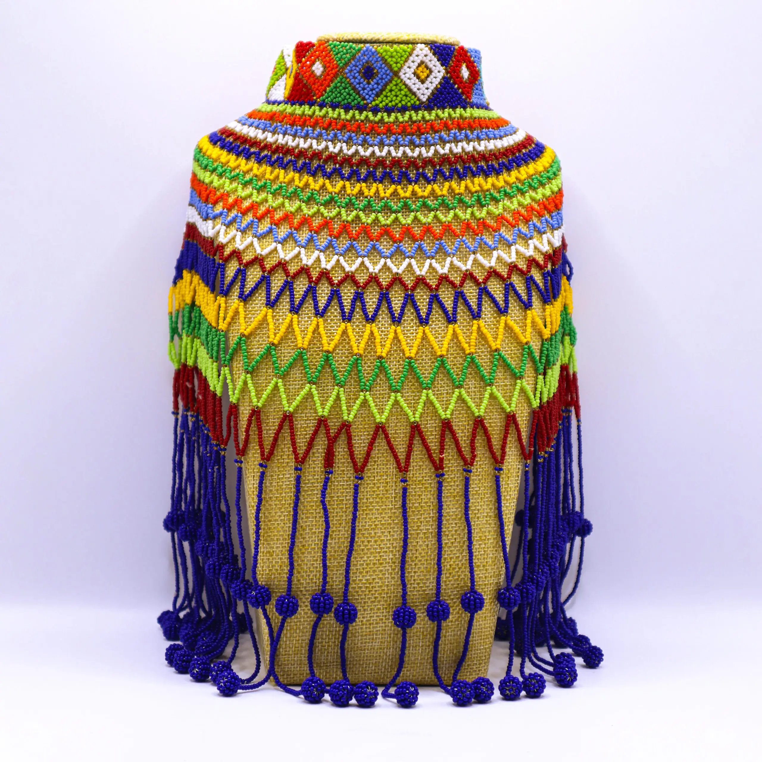 Beaded Mesh chocker with long Strands