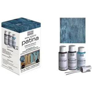 212 MAIN Modern Masters 223429 Patina Metal Effects Finish Kit - 4-Pack 2 oz Blue Kits with Metal Particles, Oxidation Boost, Authentic Look for Automotive & Motorcycle Paint Care