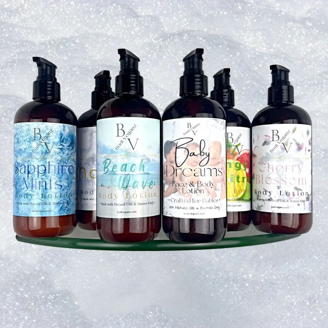 100% Natural Lotions | Chemical free, Four Ingredients Only - Scented with Essential Oils Unisex for Family Use