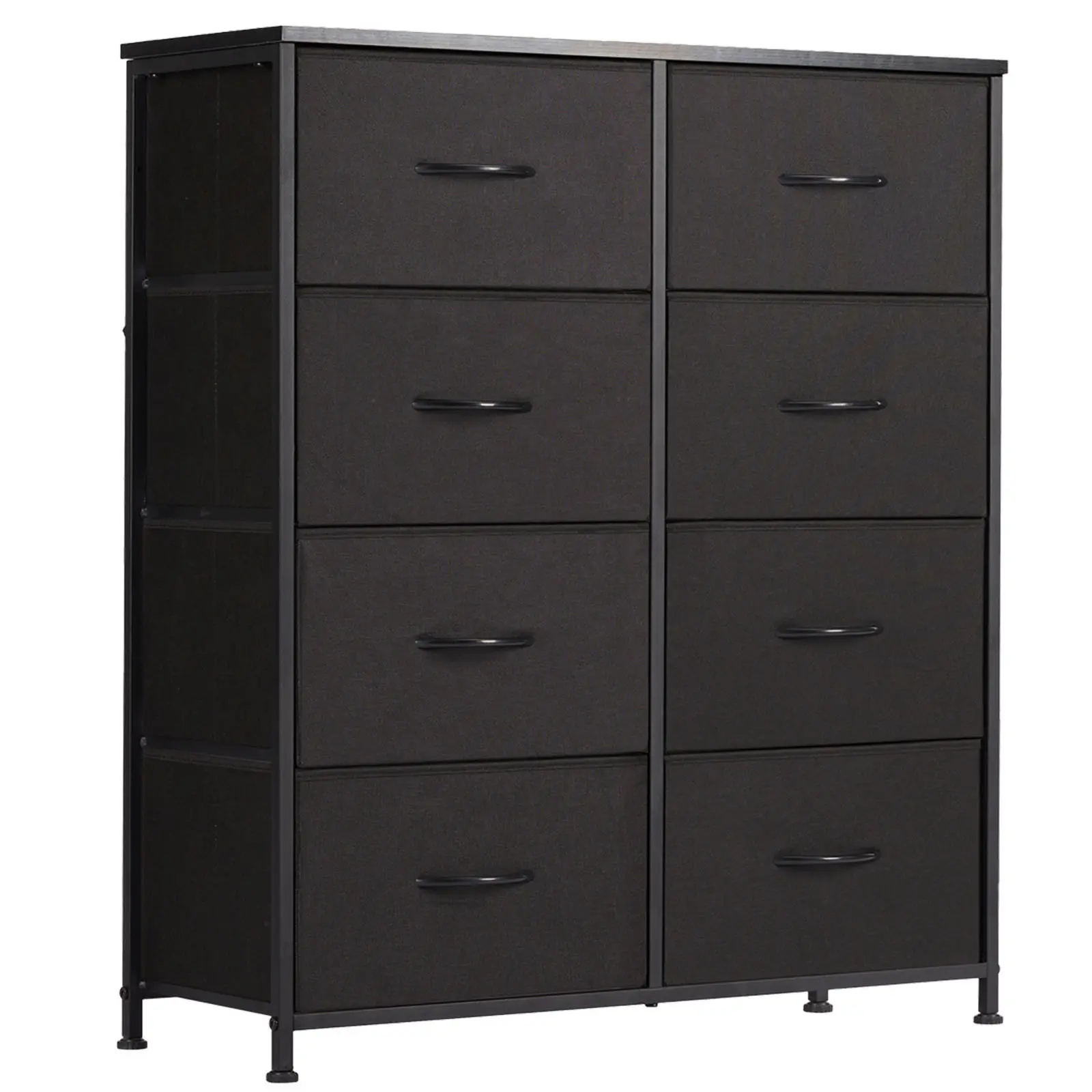 SURFOU 8-Drawer Fabric Dresser Furniture - Wide Full Size Storage Organizer Unit with Fabric Bins, Stable, Wall Mount Compatible, Easy Setup for Bedroom, Living Room, Anti-Tilt Safe