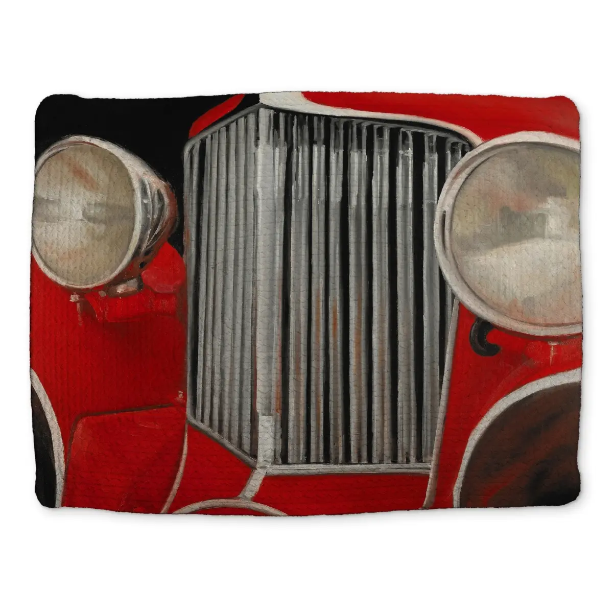 Vintage 50s Polyester 360 Stand Placemat & Coaster Set - 14x18 in, Gray, Car Closeup Print, Retro Charm, Stylish Classic Kitchen Tableware for Coffee Use, Model CBPM14189NOLPE, Coasters