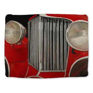 360 stand Polyester Vintage 50s Car Closeup Print Placemat & Coaster Set - 14x18 in, Gray, Retro Charm, Stylish Classic Tableware for Coffee & Bedroom Use, Model CBPM14189NOLPE, Coasters