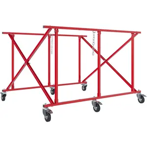 Folding Truck Bed Cart Dolly Universal Pick Up Large Auto Parts Transporter w/6 Wheels Durable Steel 800lbs Weight Capacity