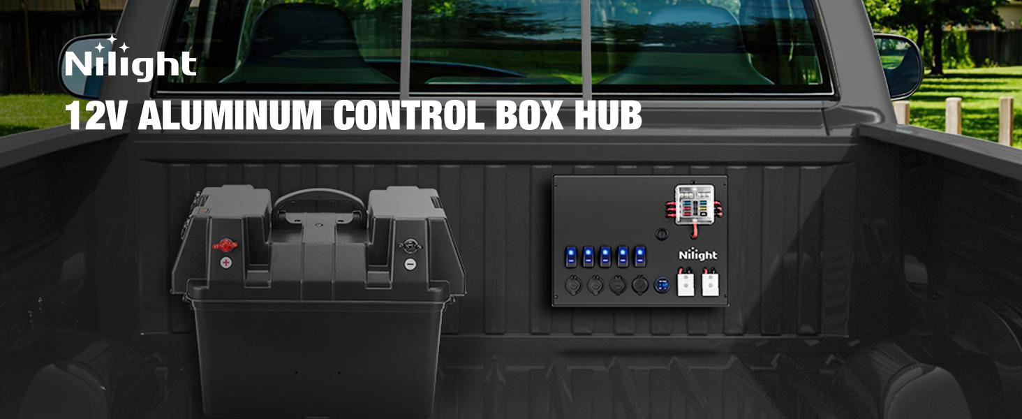 Nilight 12V/24V Camping Electrical System Centre Battery Power Control Box Fuse Block Switches Cigar Socket Voltmeter USB Charger Anderson Connector Ideal for RV Car Canopy Caravan Camper Trailer Van