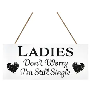 JennyGems Funny Wedding Signs for Ring Bearer, Ladies Don't Worry I'm Still Single Ring Bearer Signs for Wedding Decor, Wedding Decorations Ring Bearer Wedding Sign, Wedding Ceremony Decorations