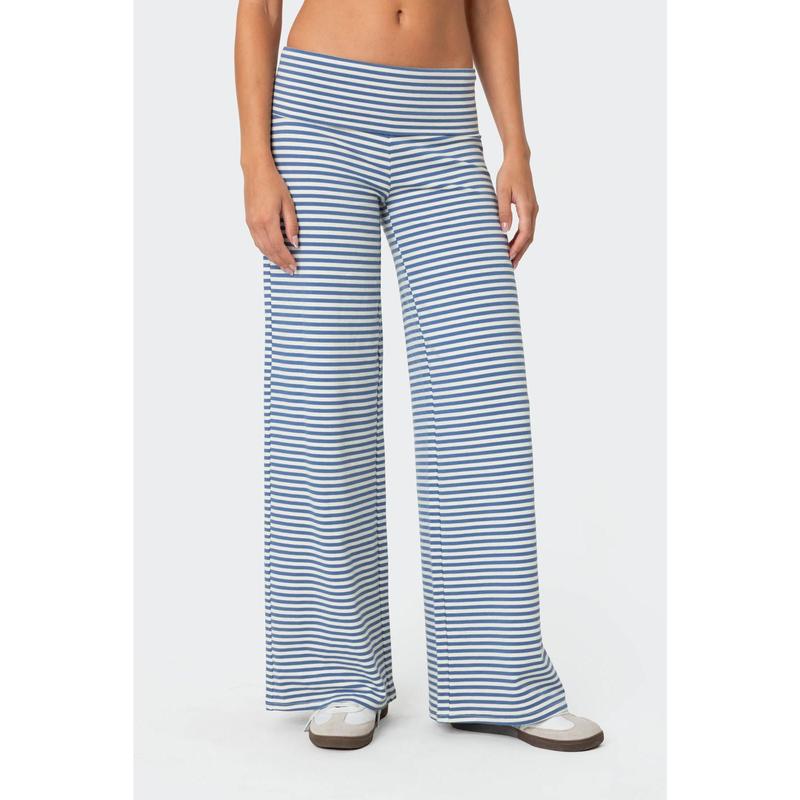 Lilah Striped Fold Over Pants