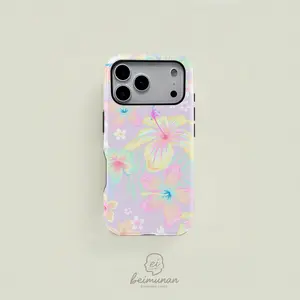 1PC Tropical Hibiscus Print Phone Case，Rugged Shockproof 2in1 Protective Cover for iPhone 17 16 15 14 13 12 Pro Max， Samsung Galaxy S26 S25 S24 S23 S22 Ultra Series Gift Minimalist Fashion Shell Protection