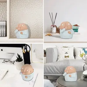 Funny Boy Pinching Nose Statue, Resin Bathroom Decor, Creative Indoor Art for Living Room or Bathroom, Perfect Gift Idea