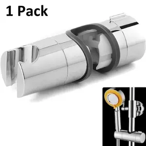Adjustable Shower Head Holder for Sliding Rods, 18-25mm Outer Diameter, 360° Rotating, Easy Installation, Durable Bathroom Accessory