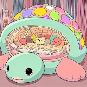 1PCS Cute Turtle Diamond Painting Kit Colorful Shell Kids Room Decor DIY Craft with Sparkling Rhinestones