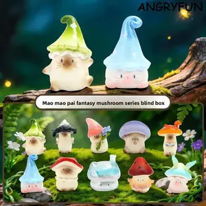 ANGRYFUN Cat Fantasy Mushroom Series Blind Box Figure – Cute Siamese Cat Collectible Mini Figurine, Desk Display Gift for Girls and Collectors