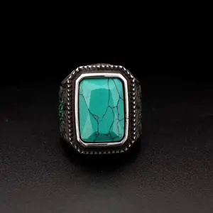 Handmade Stainless Steel Ring w/ Gemstones