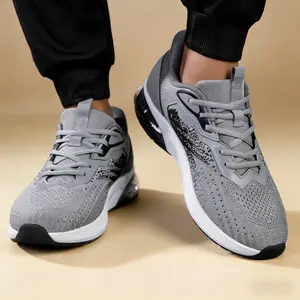 Lightweight Mesh-Breathable Non-Slip Men's Running Gym GrayBlack Sneakers for Stability and Safety