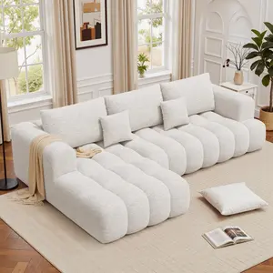 108” Boneless Couch, Cloud Couch with L-Shape Chaise, Modular Sectional Sofa with Oversized Deep Seat,Couch for Living Room Bedroom,No Assembly Required