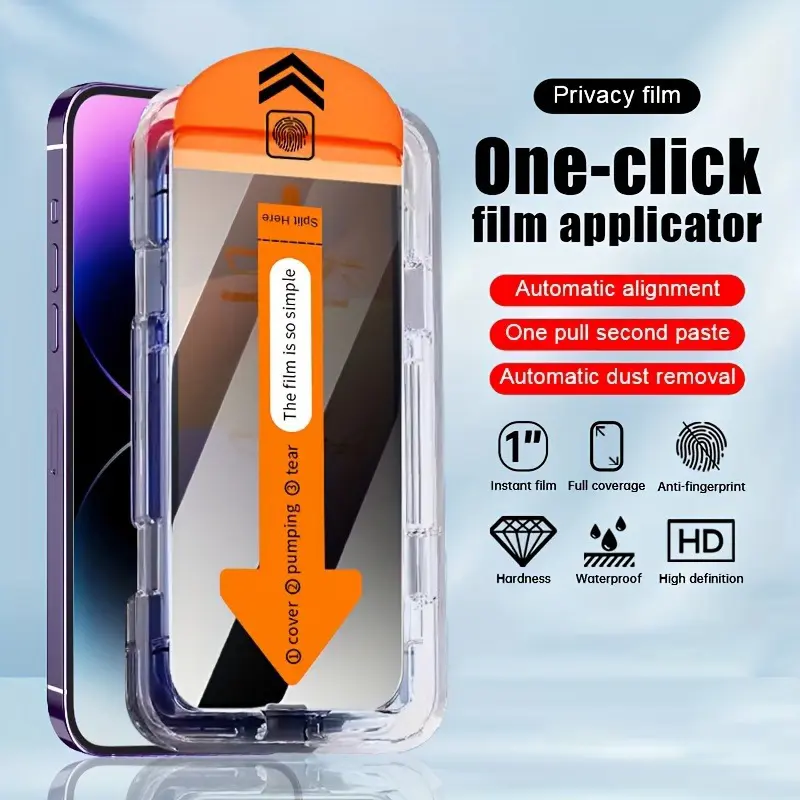 Tempered Glass Privacy Screen & Camera Lens Protector for iPhone 17,16 Pro Max,15 Plus,14,13,12,11,XS,XR,E,AIR Models - Full Coverage, Anti-Peep, Upgrade Edge Protection, Easy Bubble-Free Installation for Smartphone,Handheld,Cellphone Devices & Casing