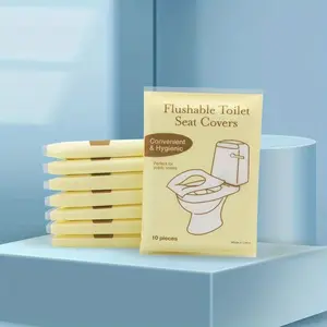 Disposable Toilet Seat Cover Portable Travel Camping Hotel Bathroom Toilet Seat Protector Toilet Mat Pads Degradable Soluble Water Toilet Covers Paper