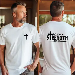 Not My Strength Bible Verse T-Shirt, Men's Tee, Unisex Shirt, Religious Holiday Top, Scripture Tee, Resurrection Sunday Shirt, Full Size, Full Color Classic Cotton
