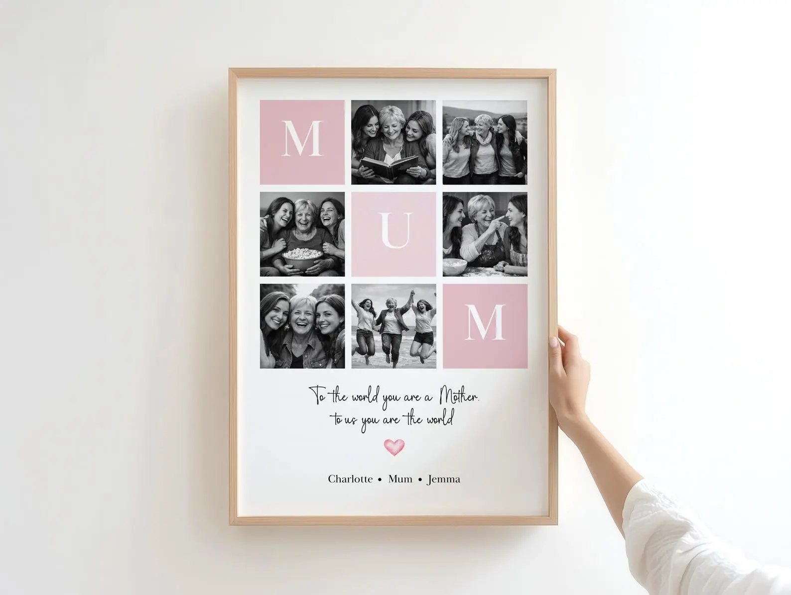 Personalised Mum or Mom Photo Print – Custom Gift from Son or Daughter, Mother’s Day Gift for Mum/Mom, Christmas Gift, Photo Keepsake Modern Home Decor Decoration