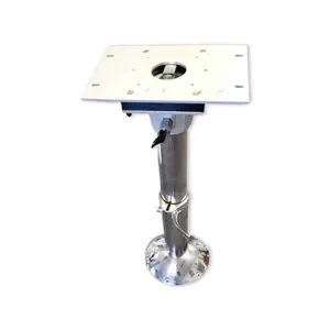 Pedestal, Polished Aluminum, 22-32" Adj, 4" Diameter
