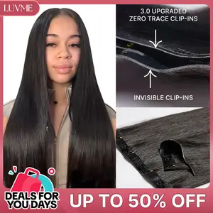 LUVME Zero Trace Clip-Ins 100% Virgin Human Hair Ultra Soft Invisible Edge 3.0 Silky Straight Natural Ends #DealsForYouDays