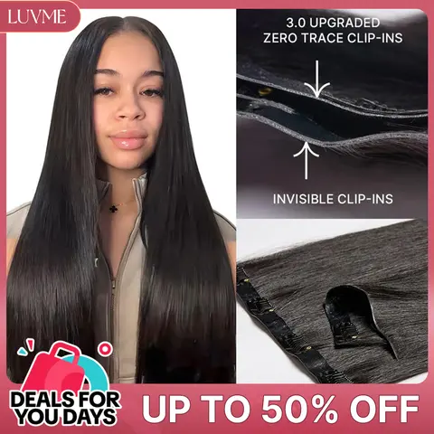 LUVME Zero Trace Clip-Ins 100% Virgin Human Hair Ultra Soft Invisible Edge 3.0 Silky Straight Natural Ends #DealsForYouDays