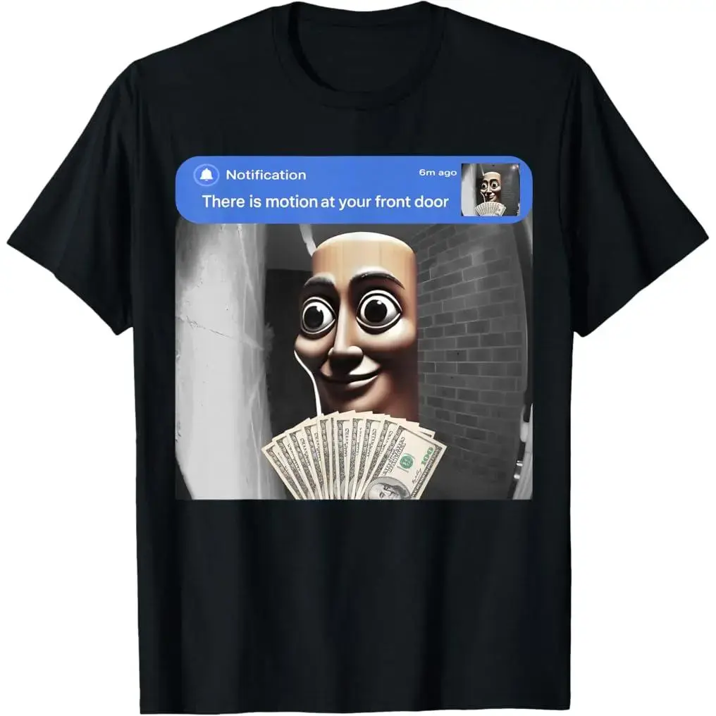 There is movement at your front door Tung Tung Tung Sahur meme cotton T-shirt