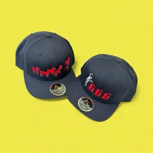 Abusive Brand Paquete de 2 Gorras Diablos con Diseño de Caballos y Número 666 para Estilo Único