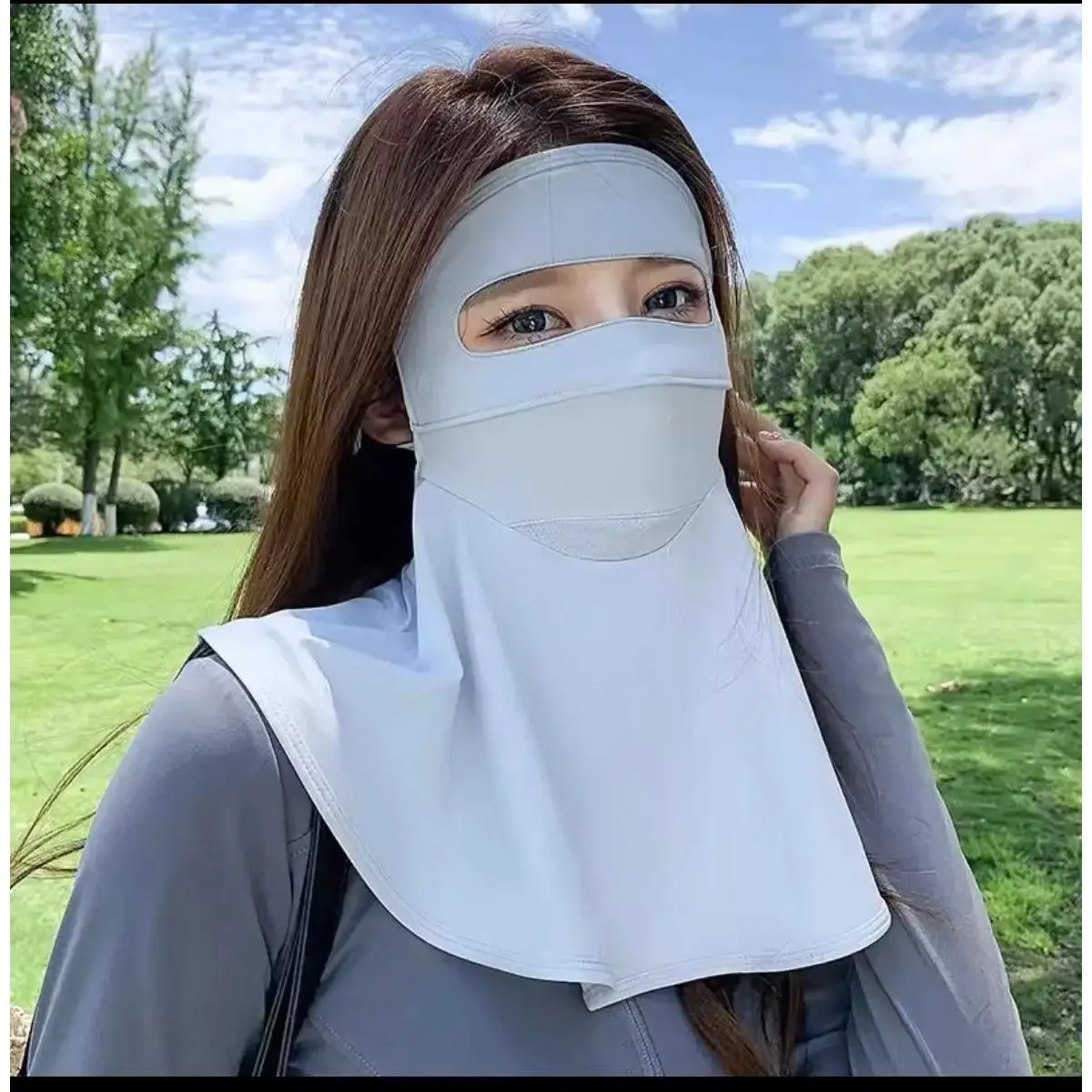 Women’s Car Driving Sun Protection Mask| UV Protection Full Face & Neck Sun Shield, Face Bikini Style Ice Silk Cooling Mask