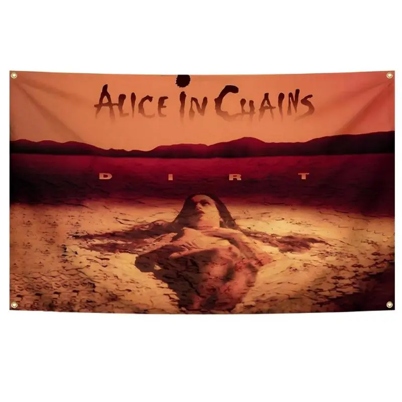 Alice In Chains Rock Music Band 3x5Ft Synthetic Wall Tapestry Banner - Album Cover Wall Hanging with 4 Brass Grommets, Party Decor for Boys' Rooms & College Dorms, Ideal US Pride Gift for Indoor/Outdoor Use