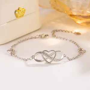 Desimtion Gifts for Women Mom, Infinity Love Bracelets for Women, Christmas Stocking Stuffers Birthday Jewelry Gifts for Girls Girlfriend Mom Wife from Daughter Son Hypoallergenic Cubic Zirconia Dainty Heart Zirconia