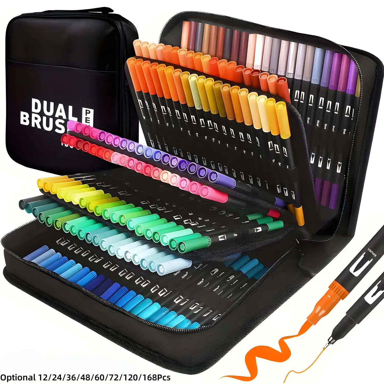 Art Supplier Dual Brush Markers Pens, Artist Coloring Marker Set, Fineliner & Brush Tip Pen with Premium Case for Adults Coloring Books Journal, Drawing, Doodlin, Art Supplies, Art Materials, Art Sets, Art Craft Supplies