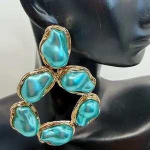 Aqua Waters Statement Earrings